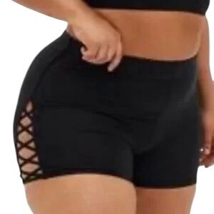 torrid Black 3.5" High Rise Strappy Swim Short 6X NEW